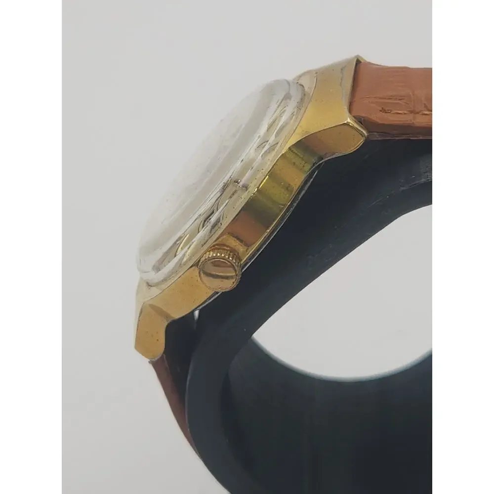 VTG Timex Marlin Watch Men Hand-Wind Mechanical Gold Tone Day Date, New Band